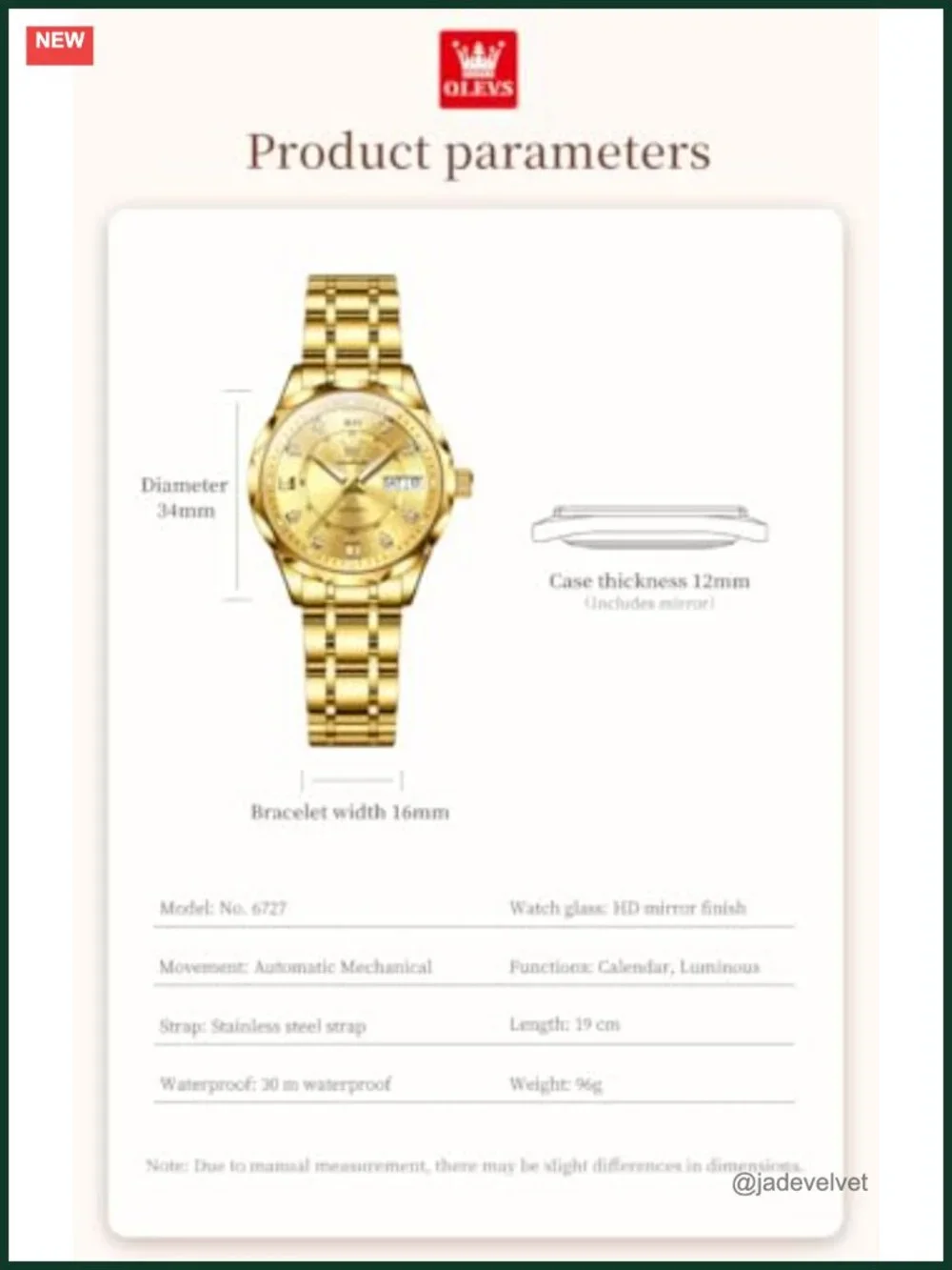 OLEVS Women's Automatic Mechanical Watch Diamond Accent Two Tone Wristwatch